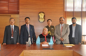 The Governor of Arunachal Pradesh Shri PB Acharya with representatives of Higher Education in the Gyatri Hall at Raj Bhavan Itanagar on 2nd  February 2017.